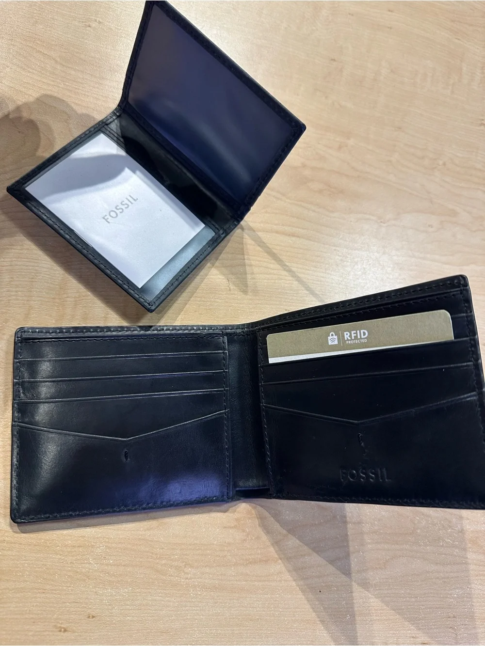 Fossil Black Leather Wallet and Matching Belt
